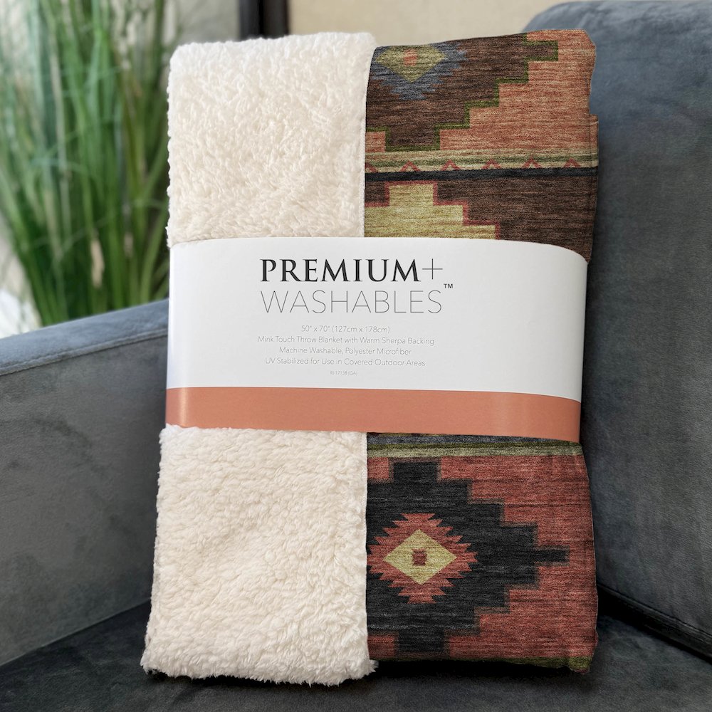 Premium Machine Washable ASB176 Paprika 50" x 70" Sherpa Throw Blanket. Picture 3