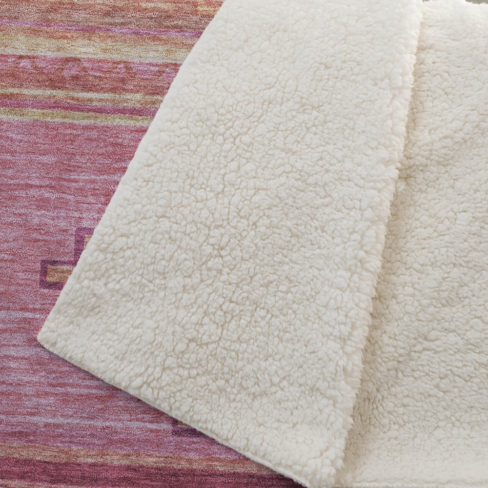 Premium Machine Washable ASB176 Pink 50" x 70" Sherpa Throw Blanket. Picture 2