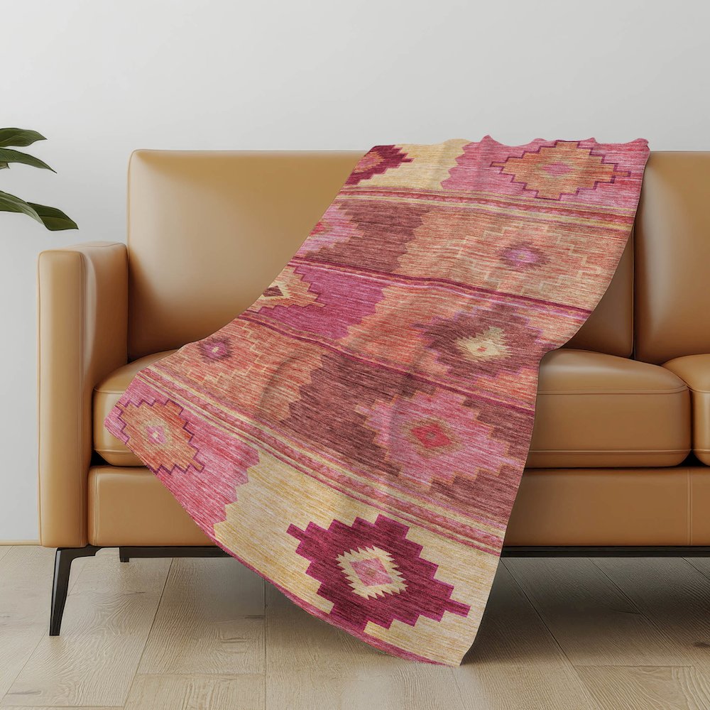 Premium Machine Washable ASB176 Pink 50" x 70" Sherpa Throw Blanket. Picture 4