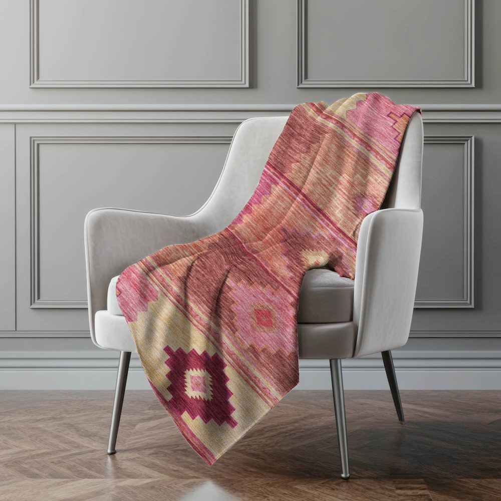 Premium Machine Washable ASB176 Pink 50" x 70" Sherpa Throw Blanket. Picture 5