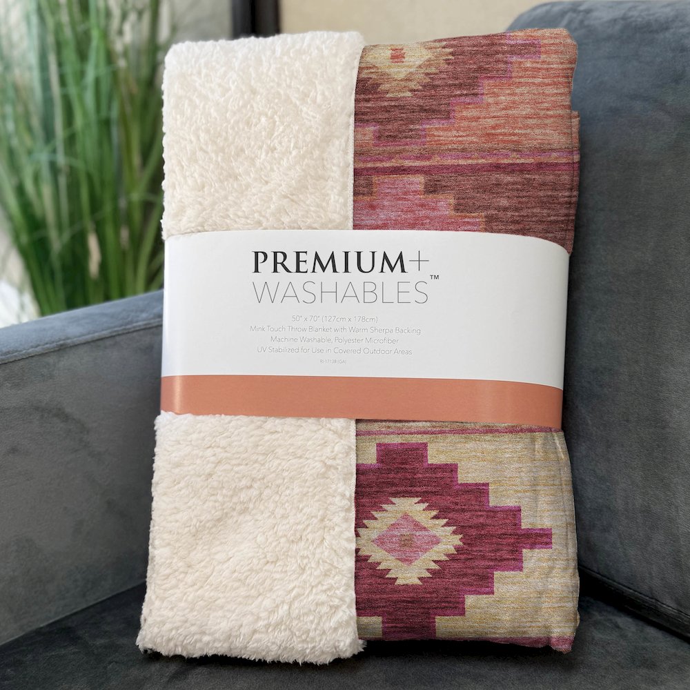 Premium Machine Washable ASB176 Pink 50" x 70" Sherpa Throw Blanket. Picture 3