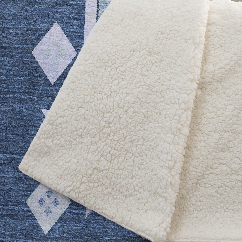 Premium Machine Washable ASB177 Blue 50" x 70" Sherpa Throw Blanket. Picture 2