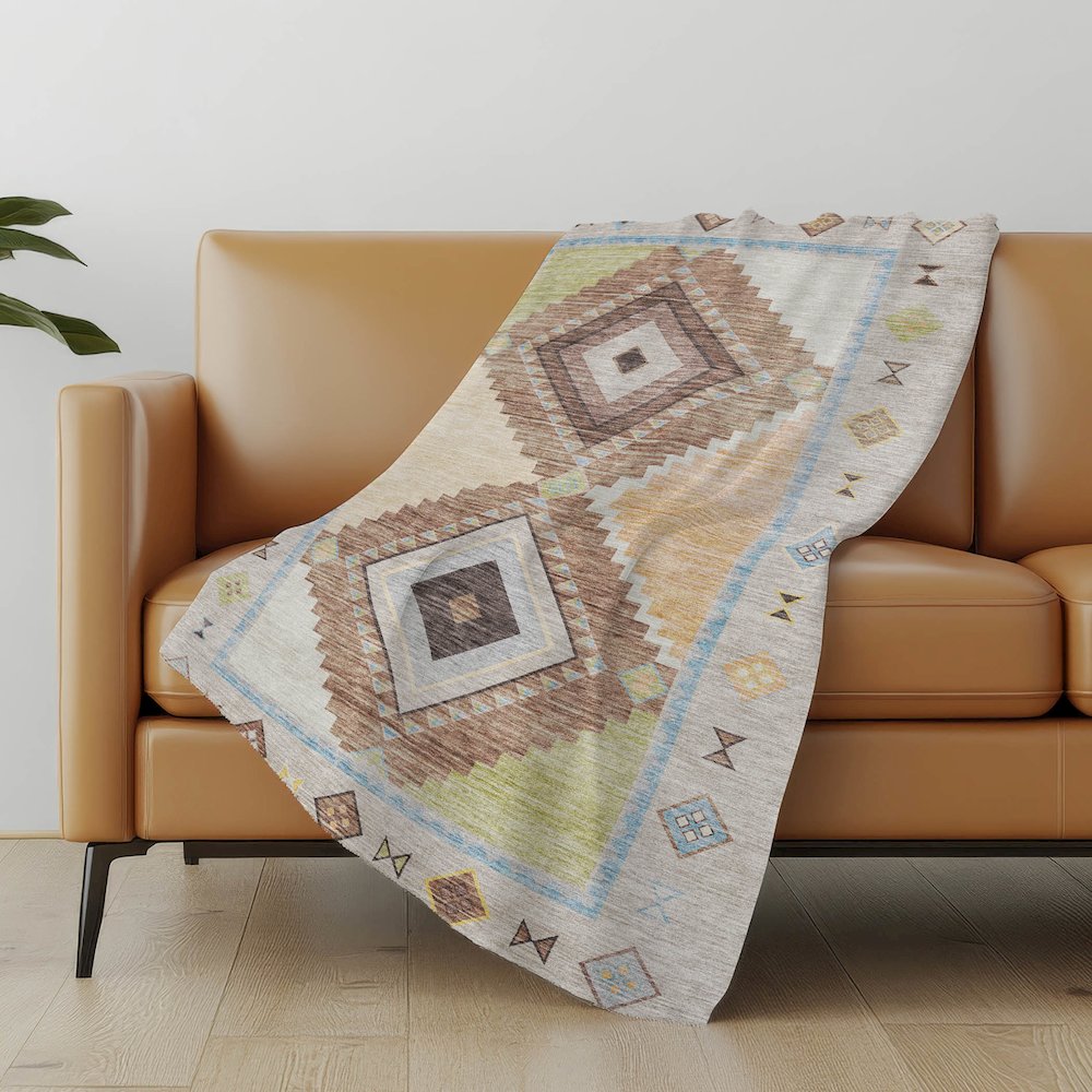 Premium Machine Washable ASB177 Multi 50" x 70" Sherpa Throw Blanket. Picture 4