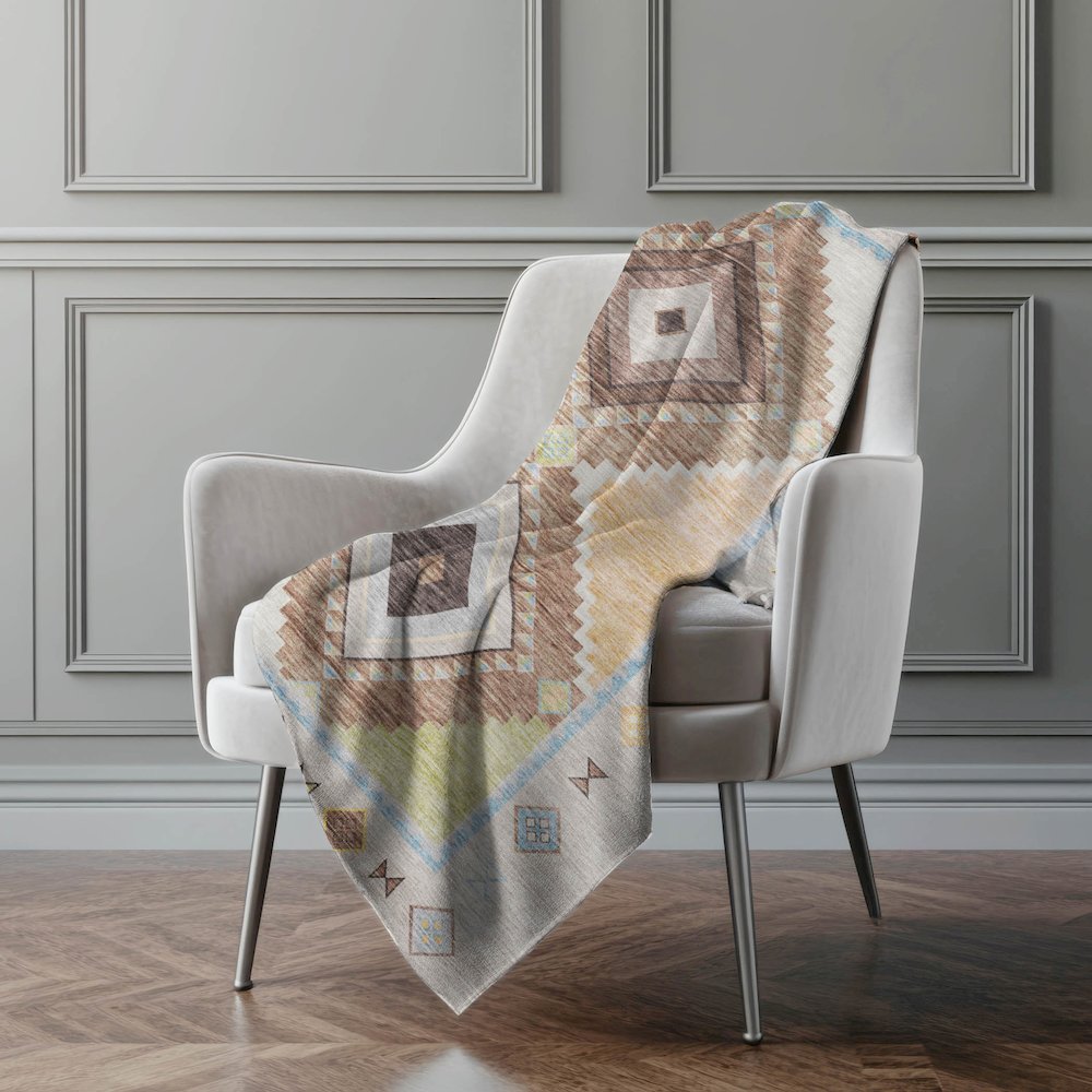 Premium Machine Washable ASB177 Multi 50" x 70" Sherpa Throw Blanket. Picture 5