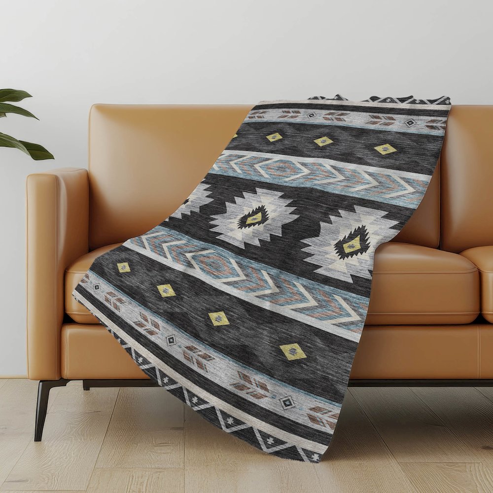 Premium Machine Washable ASB178 Midnight 50" x 70" Sherpa Throw Blanket. Picture 4