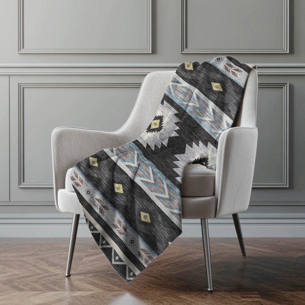 Premium Machine Washable ASB178 Midnight 50" x 70" Sherpa Throw Blanket. Picture 5