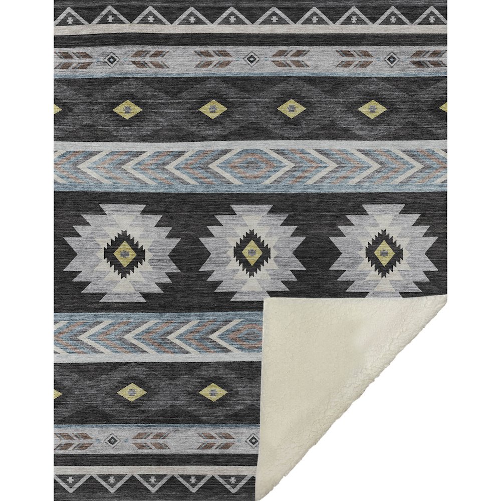 Premium Machine Washable ASB178 Midnight 50" x 70" Sherpa Throw Blanket. Picture 1