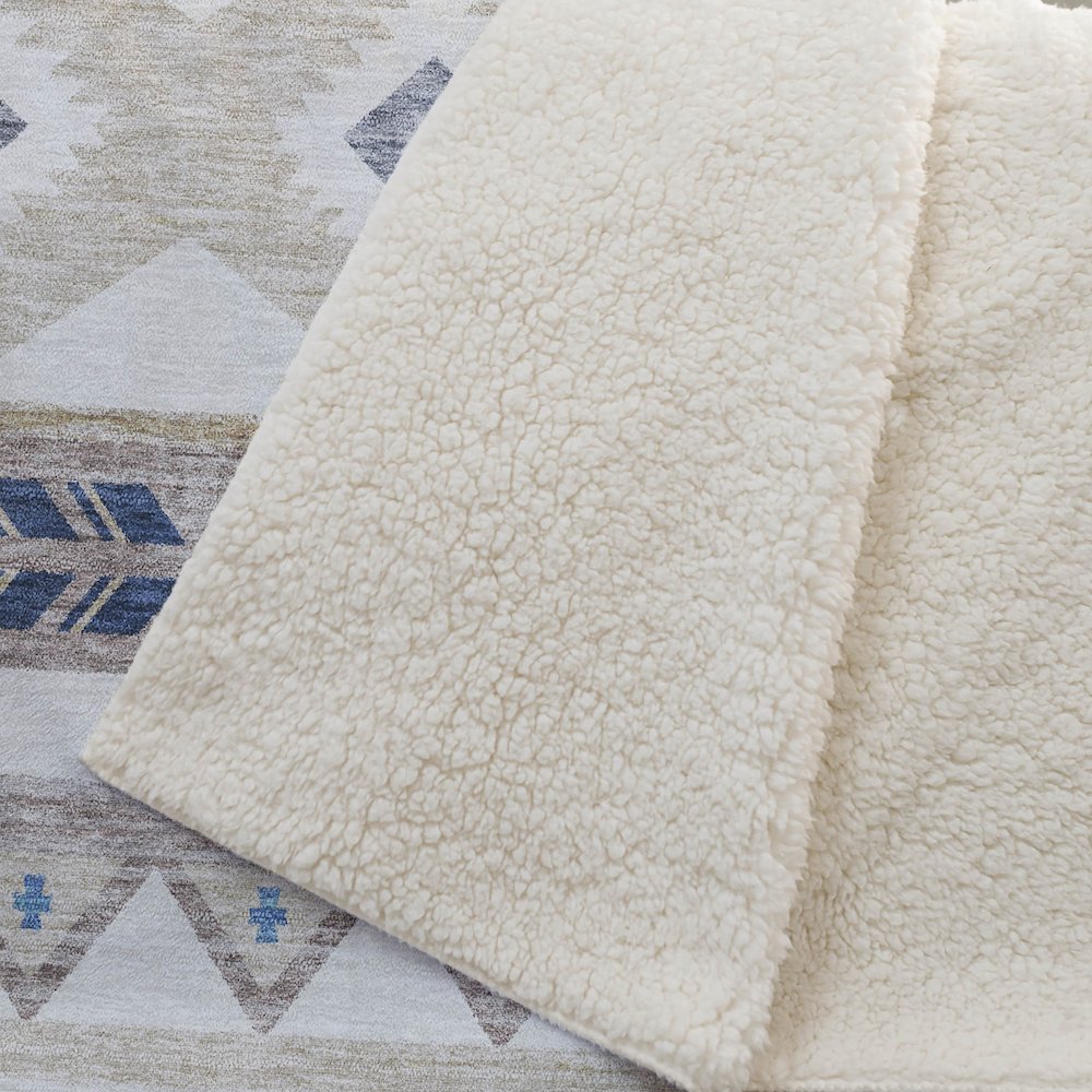Premium Machine Washable ASB178 Taupe 50" x 70" Sherpa Throw Blanket. Picture 2