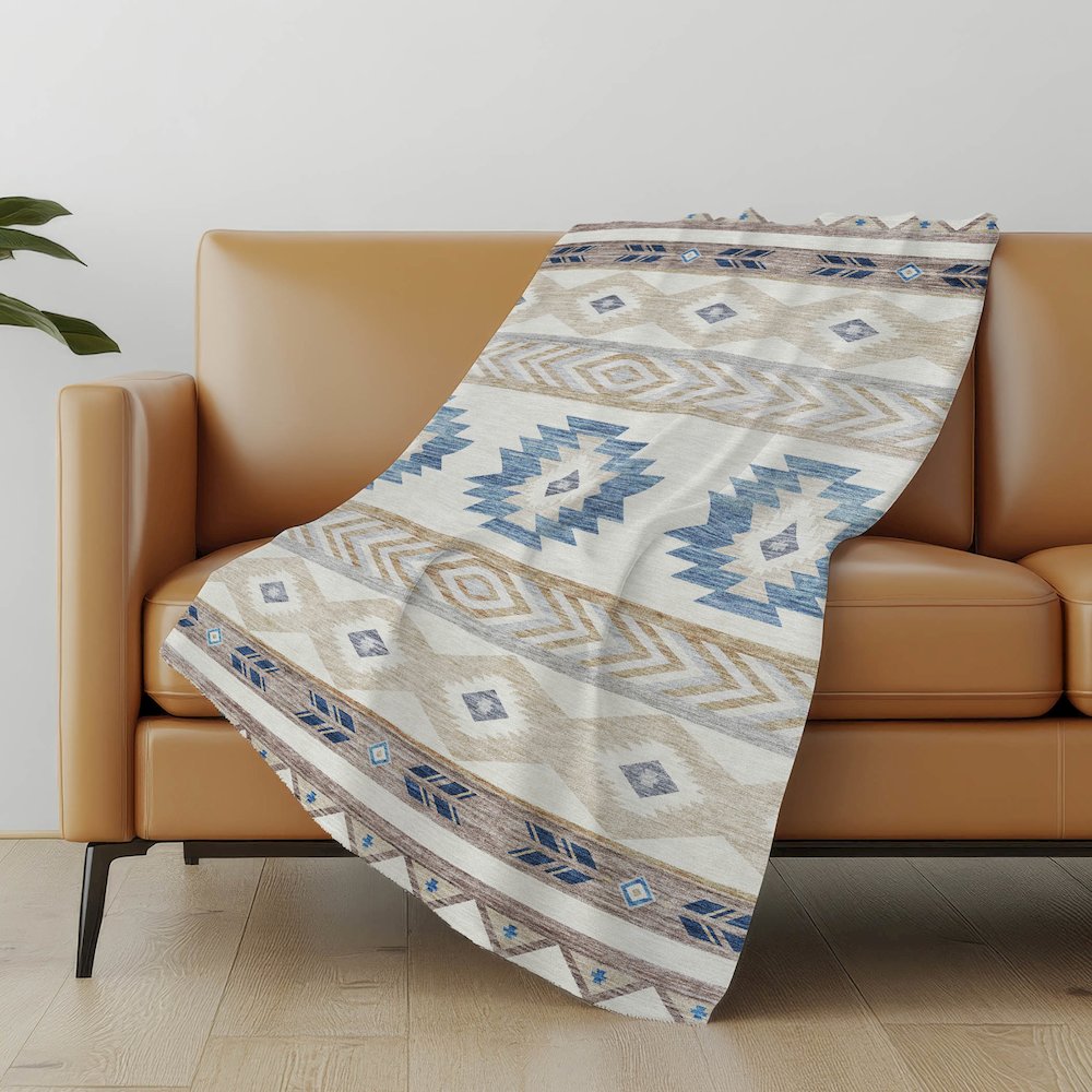 Premium Machine Washable ASB178 Taupe 50" x 70" Sherpa Throw Blanket. Picture 4