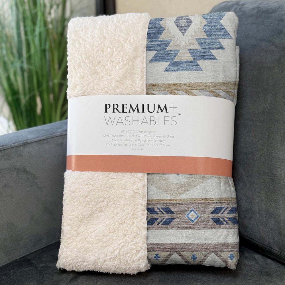 Premium Machine Washable ASB178 Taupe 50" x 70" Sherpa Throw Blanket. Picture 3