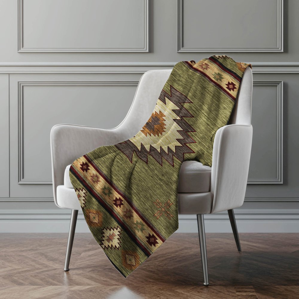 Premium Machine Washable ASB179 Green 50" x 70" Sherpa Throw Blanket. Picture 5