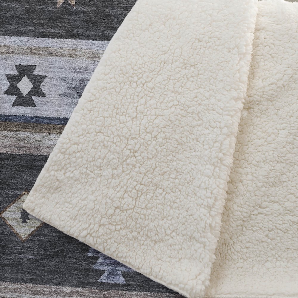 Premium Machine Washable ASB179 Midnight 50" x 70" Sherpa Throw Blanket. Picture 2
