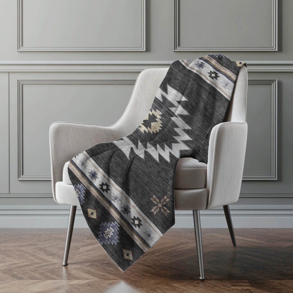 Premium Machine Washable ASB179 Midnight 50" x 70" Sherpa Throw Blanket. Picture 5