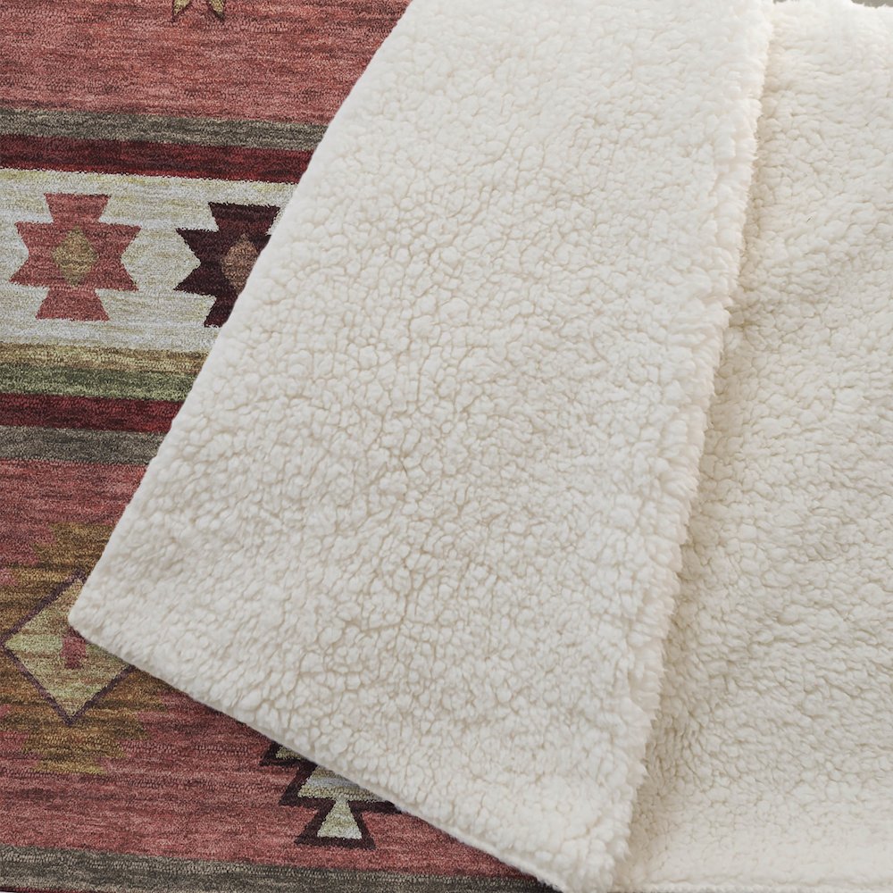 Premium Machine Washable ASB179 Spice 50" x 70" Sherpa Throw Blanket. Picture 2