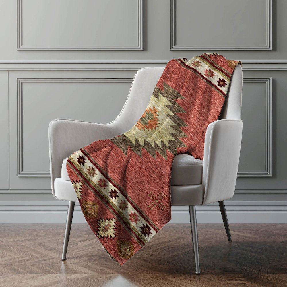 Premium Machine Washable ASB179 Spice 50" x 70" Sherpa Throw Blanket. Picture 5