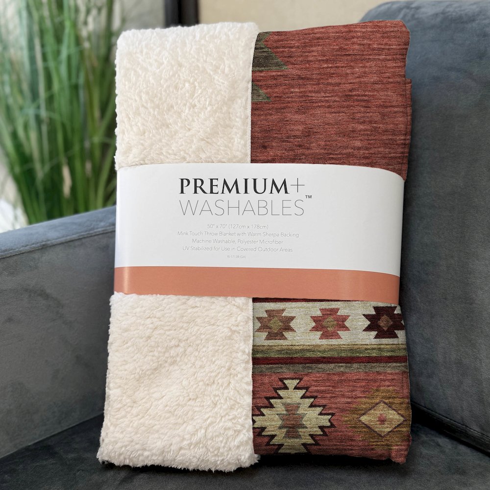 Premium Machine Washable ASB179 Spice 50" x 70" Sherpa Throw Blanket. Picture 3