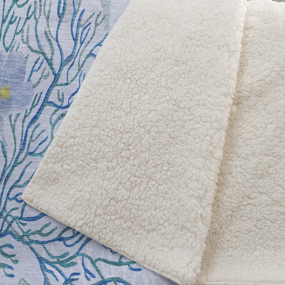 Premium Machine Washable ASB180 Aqua 50" x 70" Sherpa Throw Blanket. Picture 2