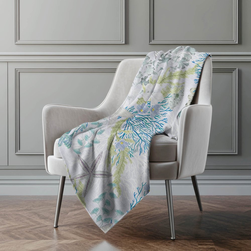 Premium Machine Washable ASB180 Aqua 50" x 70" Sherpa Throw Blanket. Picture 5