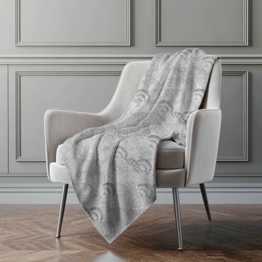Premium Machine Washable ASB181 Gray 50" x 70" Sherpa Throw Blanket. Picture 5