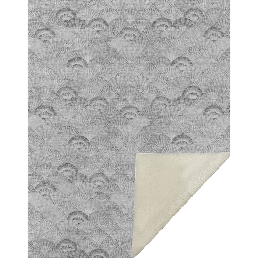 Premium Machine Washable ASB181 Gray 50" x 70" Sherpa Throw Blanket. Picture 1