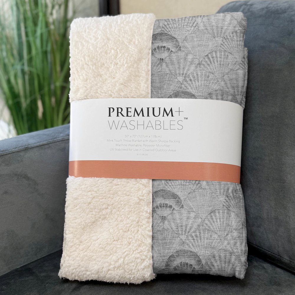 Premium Machine Washable ASB181 Gray 50" x 70" Sherpa Throw Blanket. Picture 3