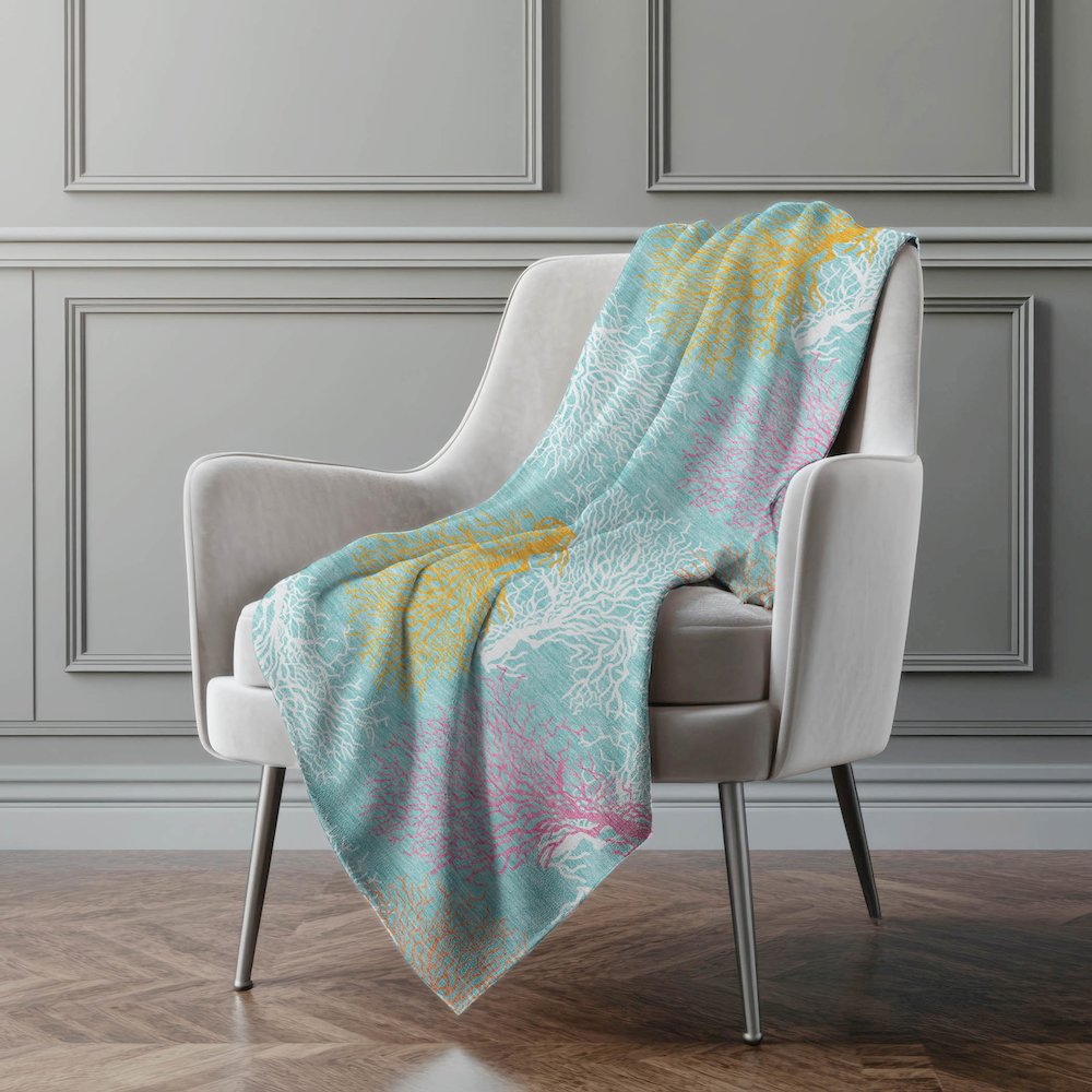 Premium Machine Washable ASB182 Aqua 50" x 70" Sherpa Throw Blanket. Picture 5