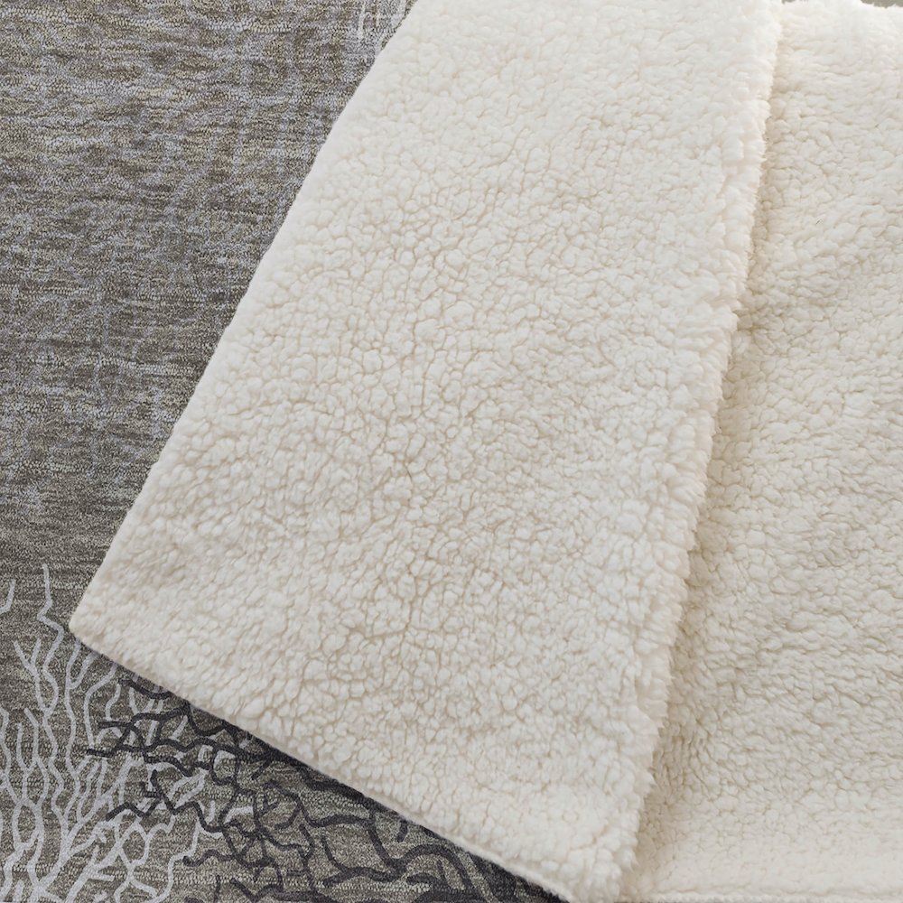 Premium Machine Washable ASB182 Latte 50" x 70" Sherpa Throw Blanket. Picture 2