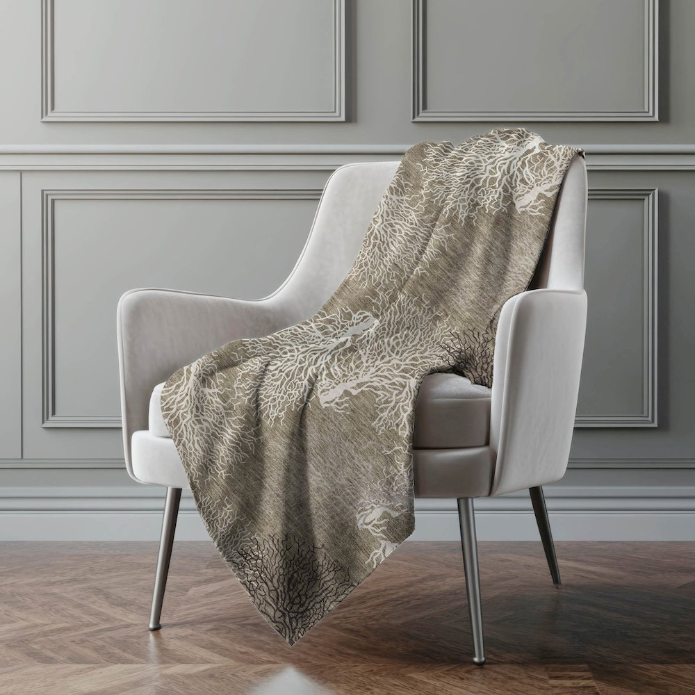 Premium Machine Washable ASB182 Latte 50" x 70" Sherpa Throw Blanket. Picture 5