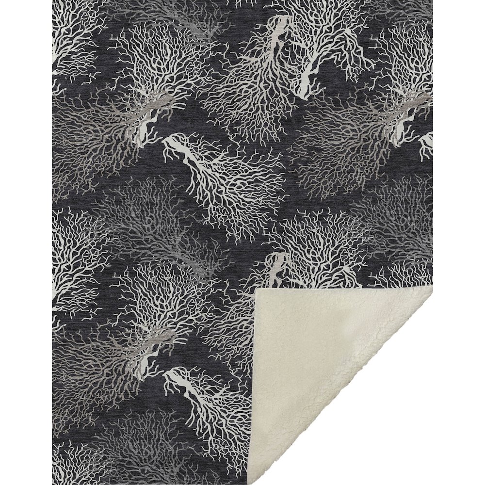 Premium Machine Washable ASB182 Midnight 50" x 70" Sherpa Throw Blanket. Picture 1