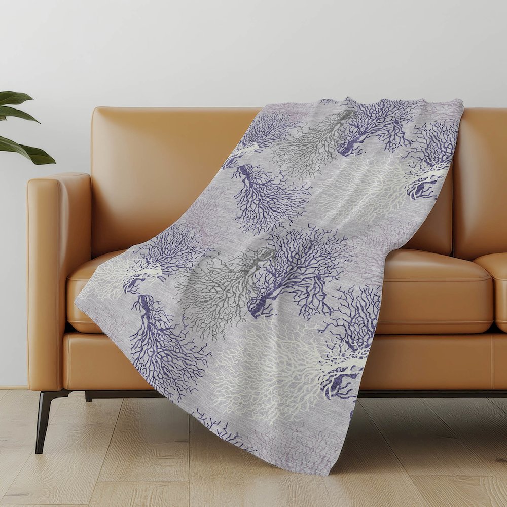 Premium Machine Washable ASB182 Purple 50" x 70" Sherpa Throw Blanket. Picture 4
