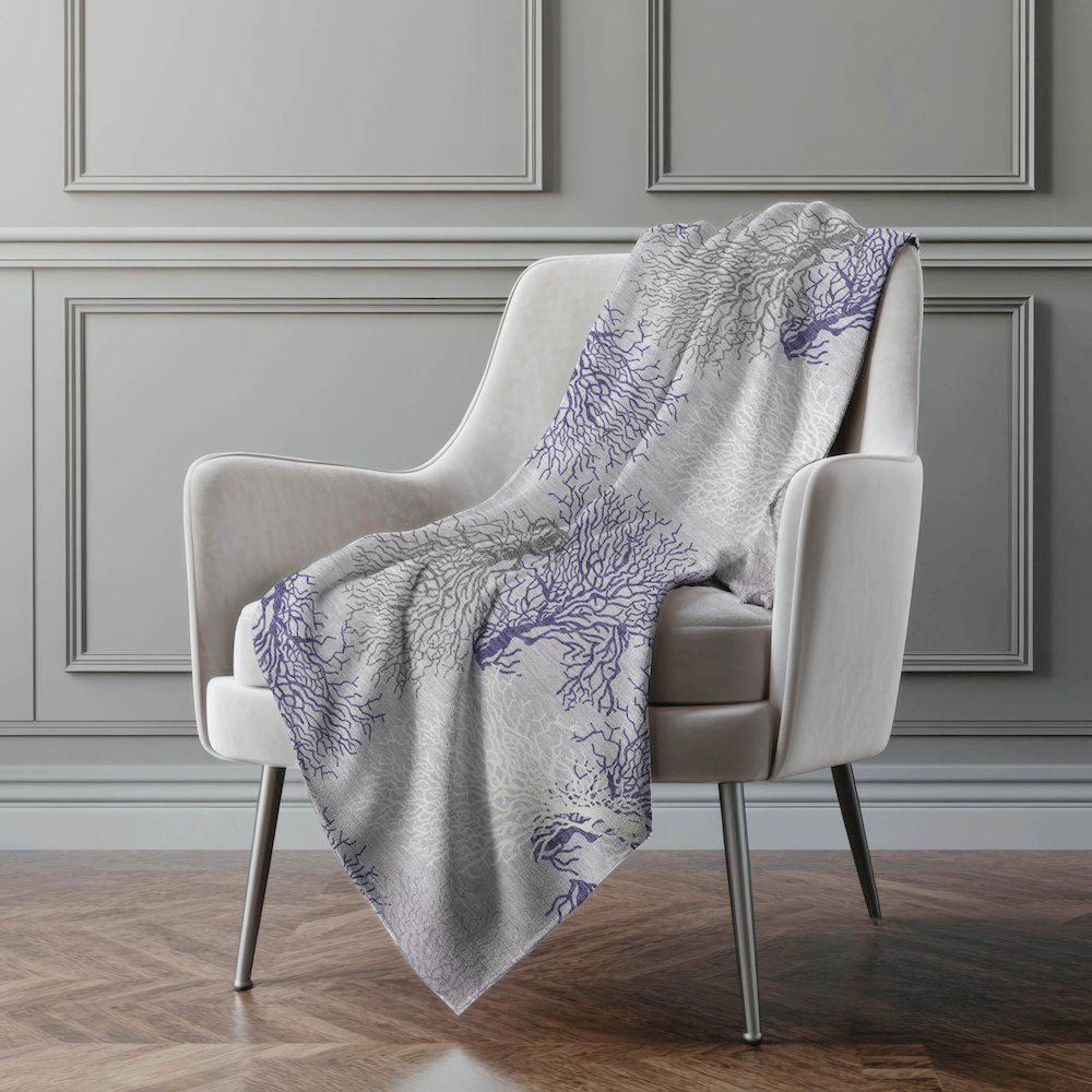 Premium Machine Washable ASB182 Purple 50" x 70" Sherpa Throw Blanket. Picture 5