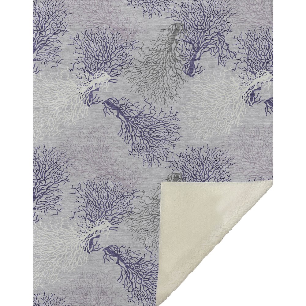Premium Machine Washable ASB182 Purple 50" x 70" Sherpa Throw Blanket. Picture 1