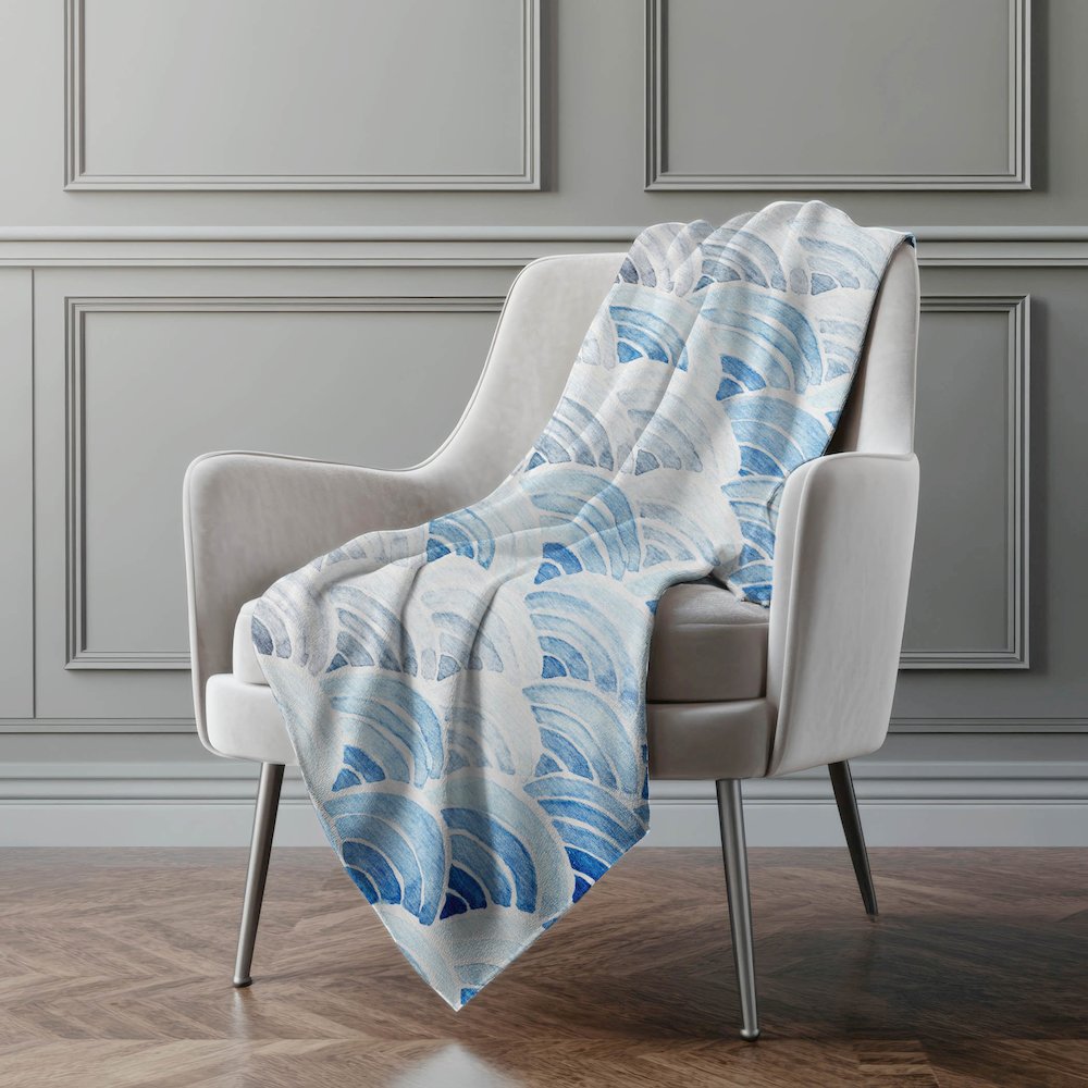 Premium Machine Washable ASB184 Blue 50" x 70" Sherpa Throw Blanket. Picture 5