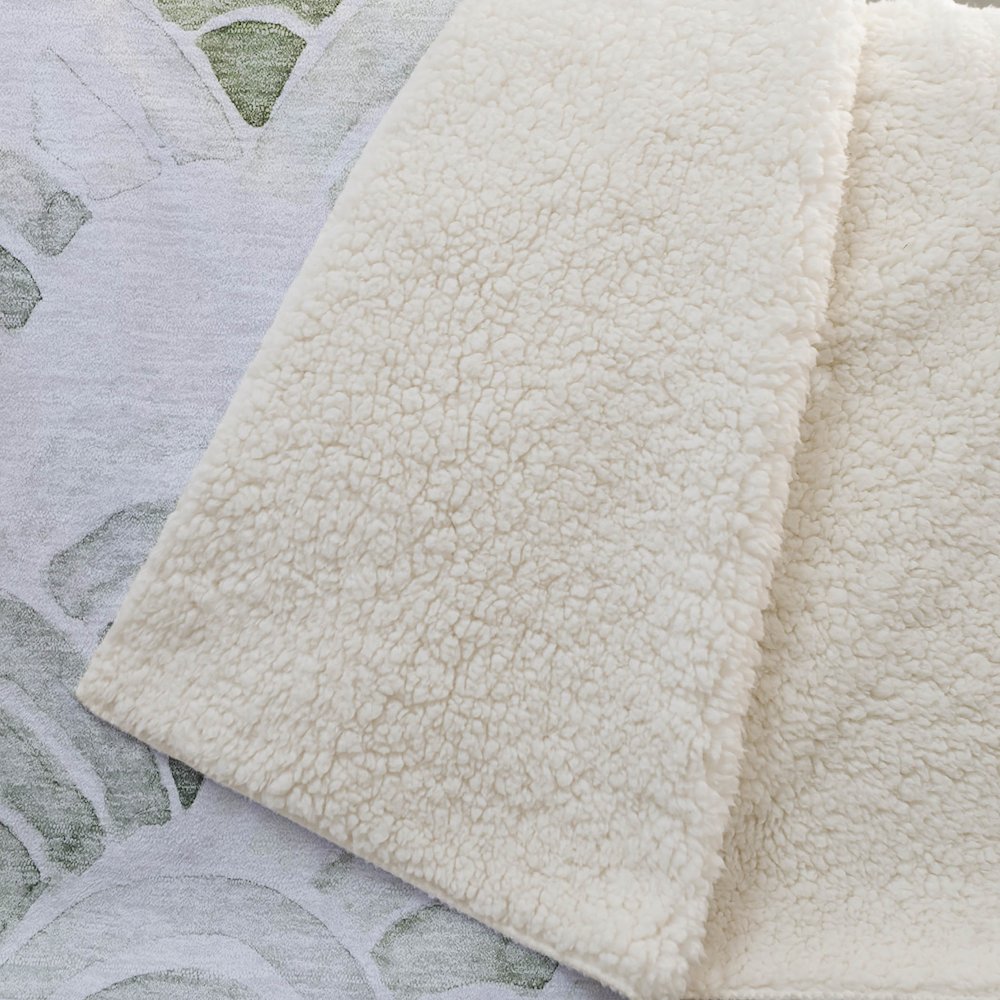 Premium Machine Washable ASB184 Green 50" x 70" Sherpa Throw Blanket. Picture 2