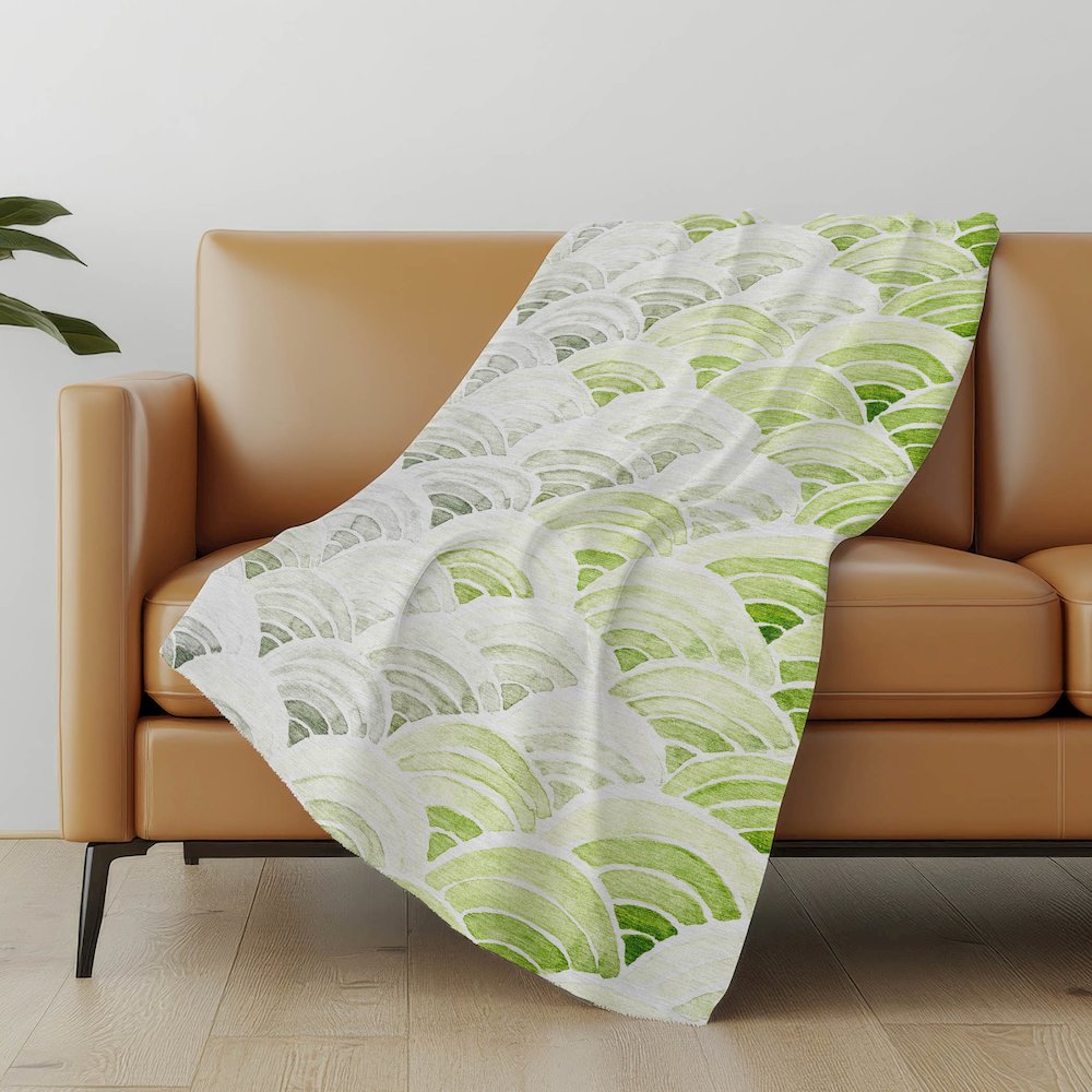 Premium Machine Washable ASB184 Green 50" x 70" Sherpa Throw Blanket. Picture 4