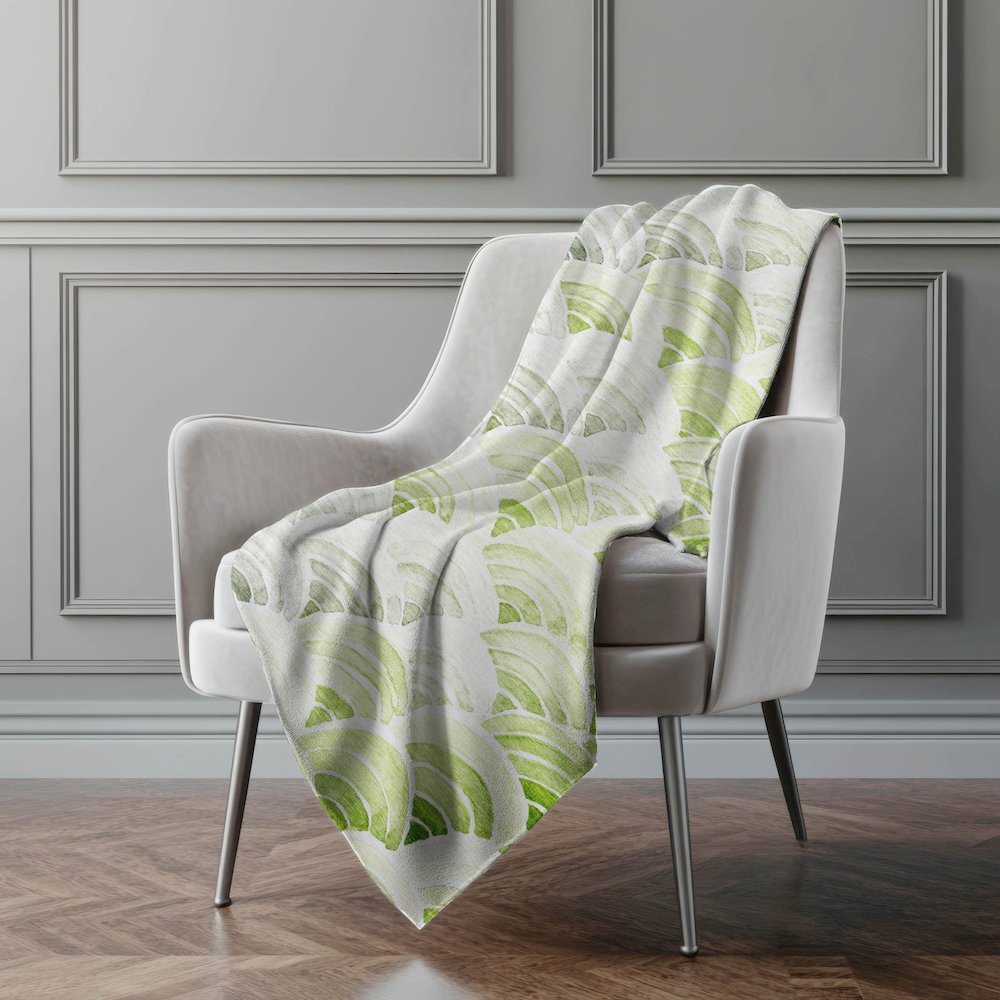 Premium Machine Washable ASB184 Green 50" x 70" Sherpa Throw Blanket. Picture 5