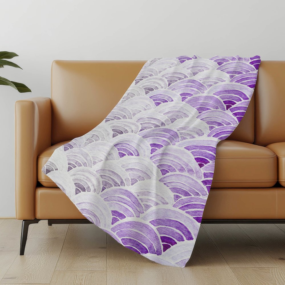 Premium Machine Washable ASB184 Purple 50" x 70" Sherpa Throw Blanket. Picture 4