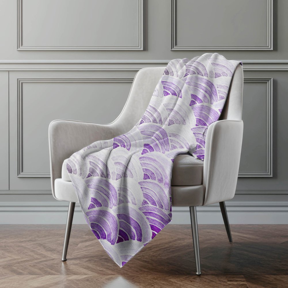 Premium Machine Washable ASB184 Purple 50" x 70" Sherpa Throw Blanket. Picture 5