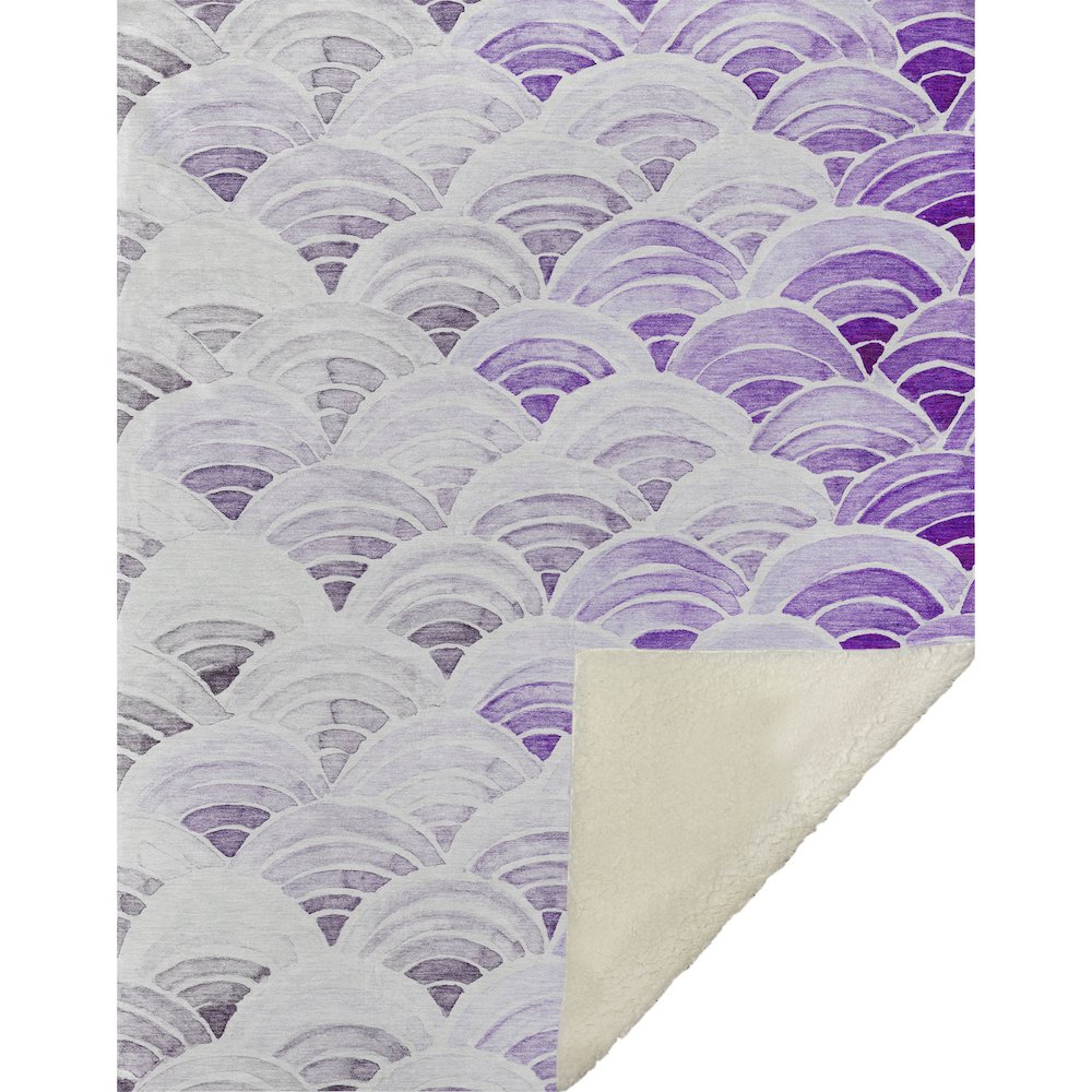 Premium Machine Washable ASB184 Purple 50" x 70" Sherpa Throw Blanket. Picture 1