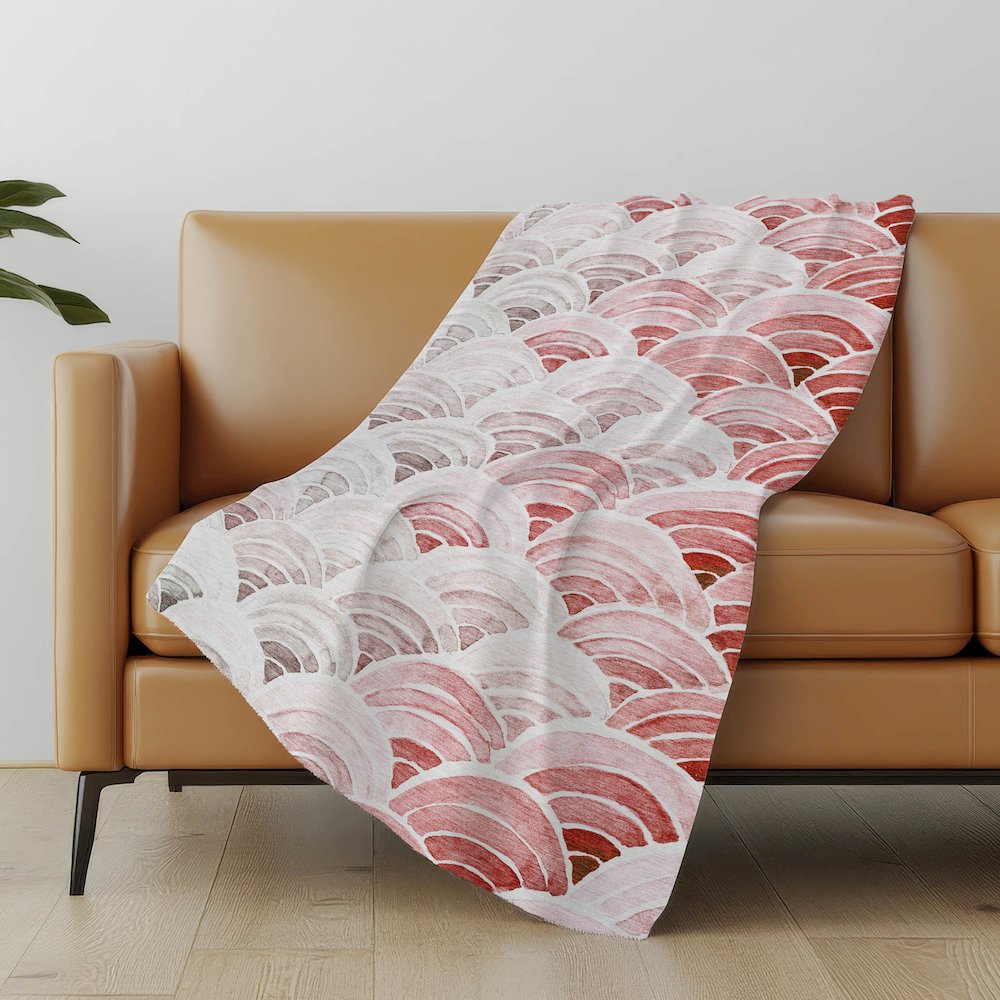 Premium Machine Washable ASB184 Red 50" x 70" Sherpa Throw Blanket. Picture 4