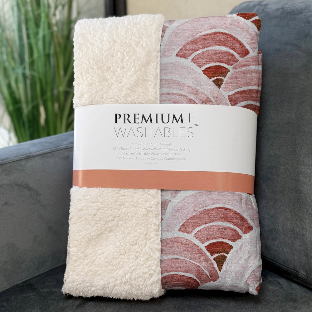Premium Machine Washable ASB184 Red 50" x 70" Sherpa Throw Blanket. Picture 3