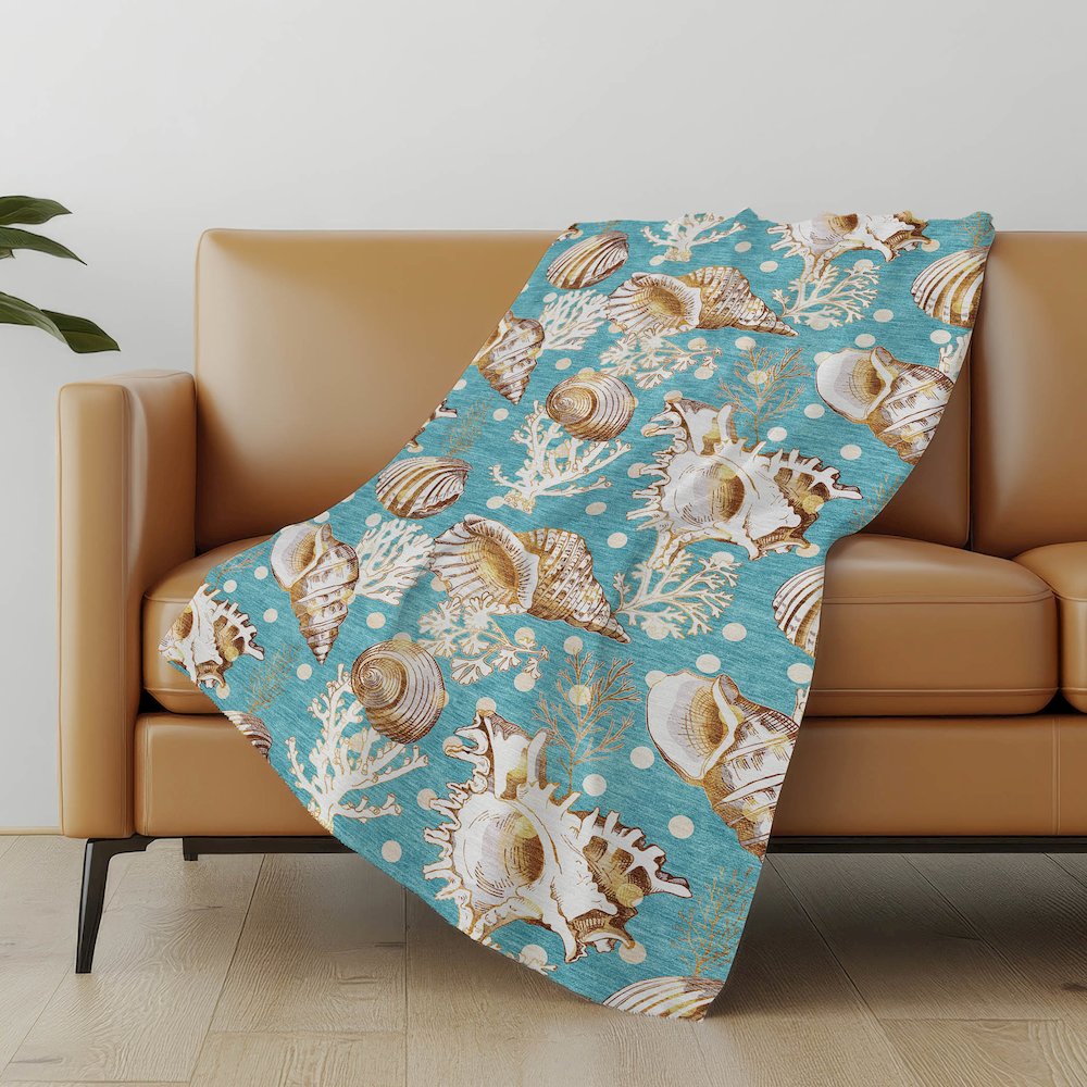 Premium Machine Washable ASB185 Aqua 50" x 70" Sherpa Throw Blanket. Picture 4
