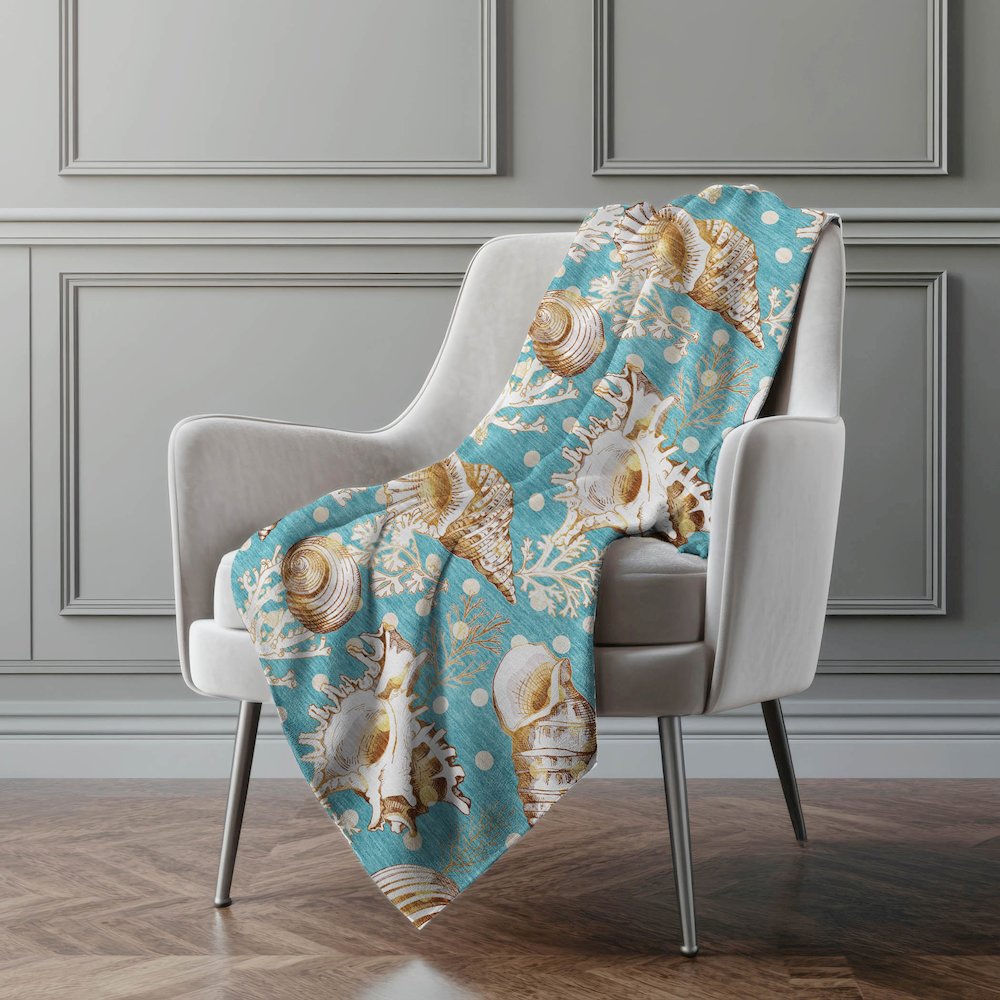 Premium Machine Washable ASB185 Aqua 50" x 70" Sherpa Throw Blanket. Picture 5