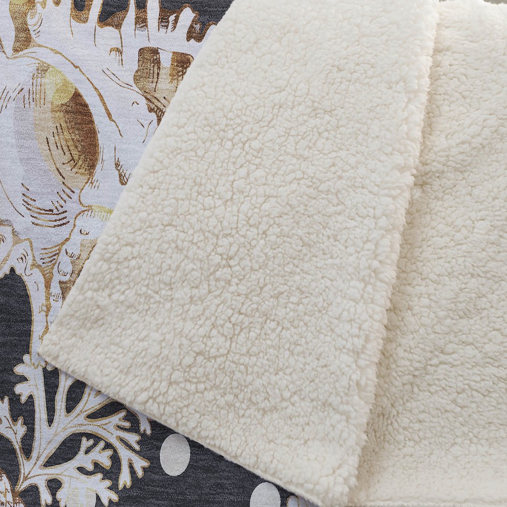 Premium Machine Washable ASB185 Midnight 50" x 70" Sherpa Throw Blanket. Picture 2