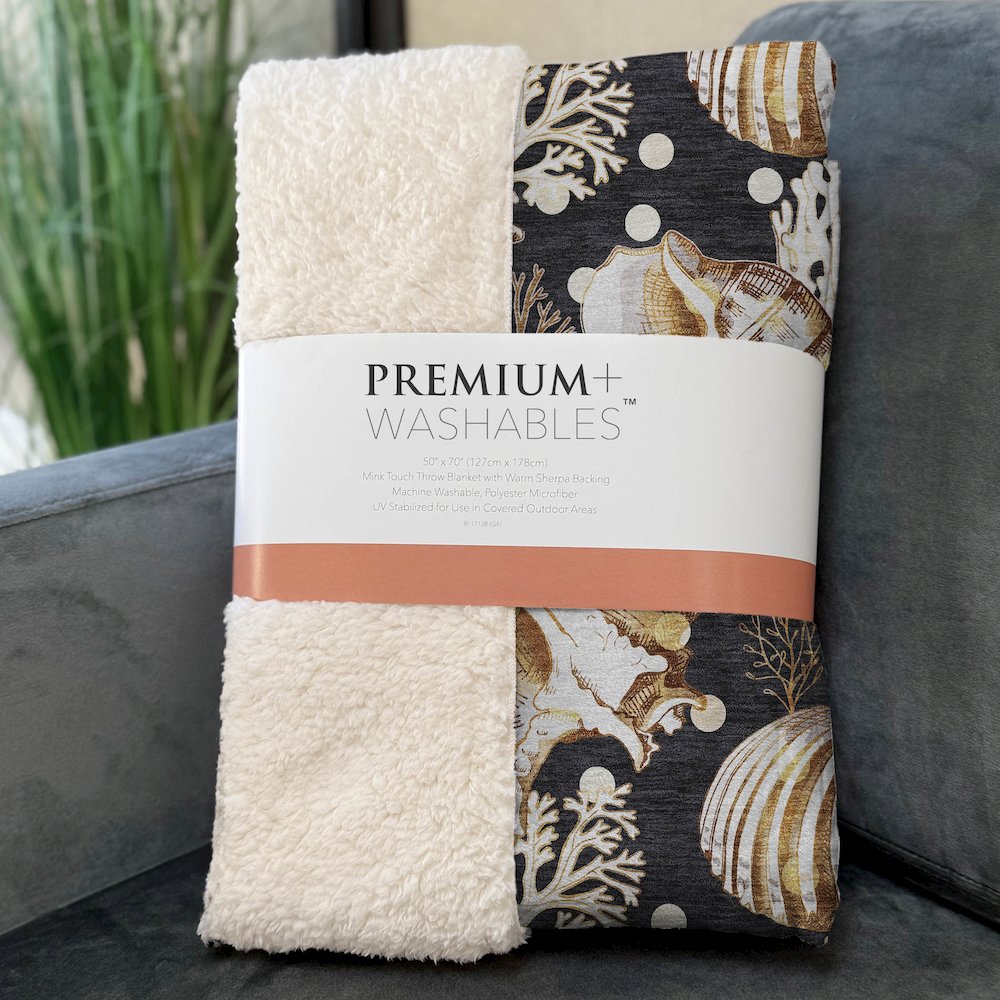 Premium Machine Washable ASB185 Midnight 50" x 70" Sherpa Throw Blanket. Picture 3
