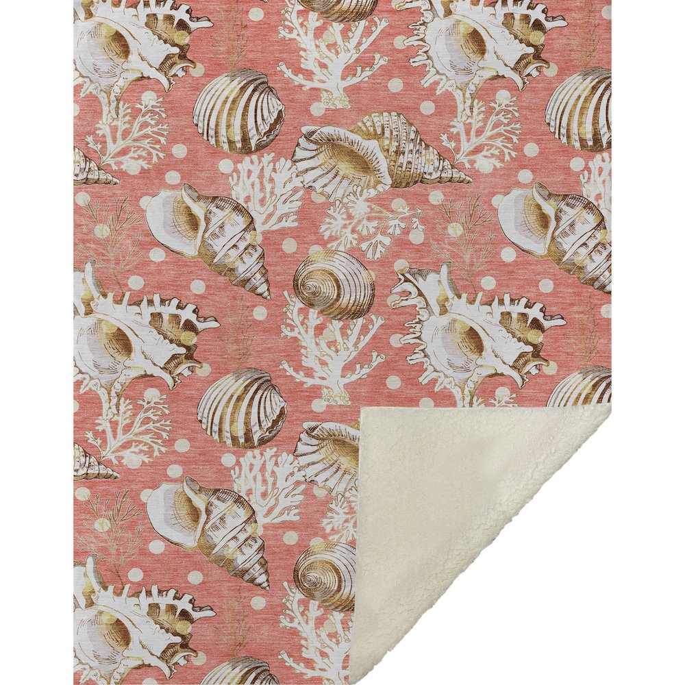 Premium Machine Washable ASB185 Peach 50" x 70" Sherpa Throw Blanket. Picture 1