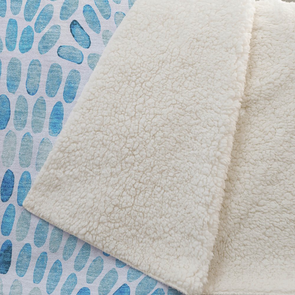 Premium Machine Washable ASB186 Aqua 50" x 70" Sherpa Throw Blanket. Picture 2