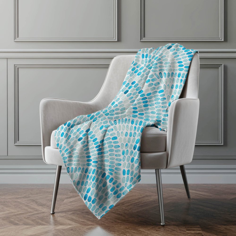 Premium Machine Washable ASB186 Aqua 50" x 70" Sherpa Throw Blanket. Picture 5
