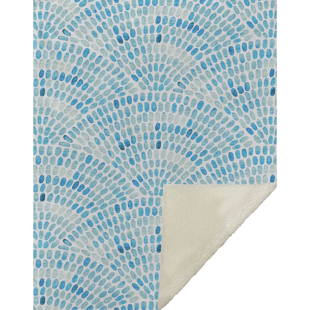 Premium Machine Washable ASB186 Aqua 50" x 70" Sherpa Throw Blanket. Picture 1