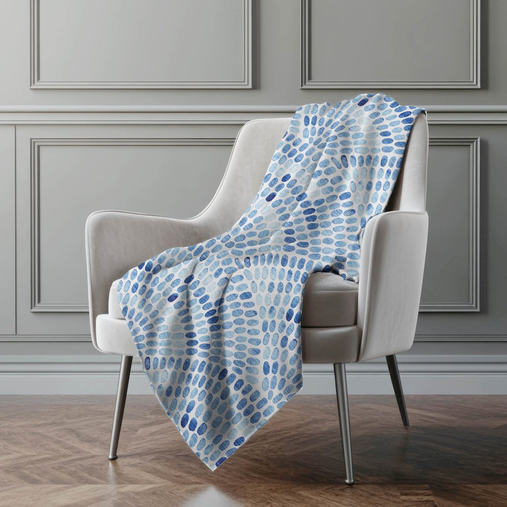 Premium Machine Washable ASB186 Blue 50" x 70" Sherpa Throw Blanket. Picture 5